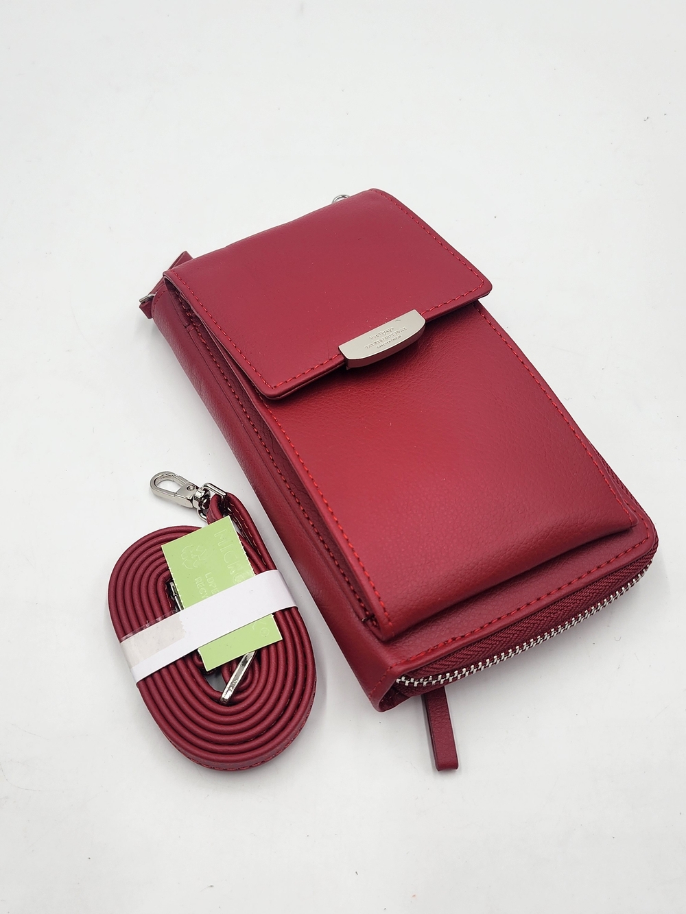 Prettyzys Red Crossbody Purse Bag Wallet 2 ID & 8 Card Slots Phone & Change